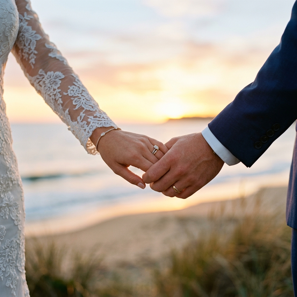 Couple holding hands